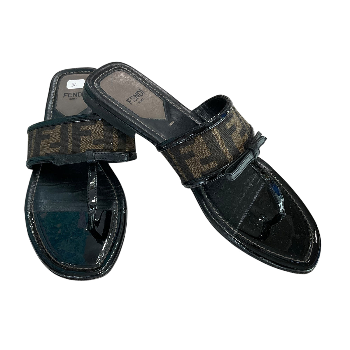Fendi Flat Sandal Monogram Size 36
