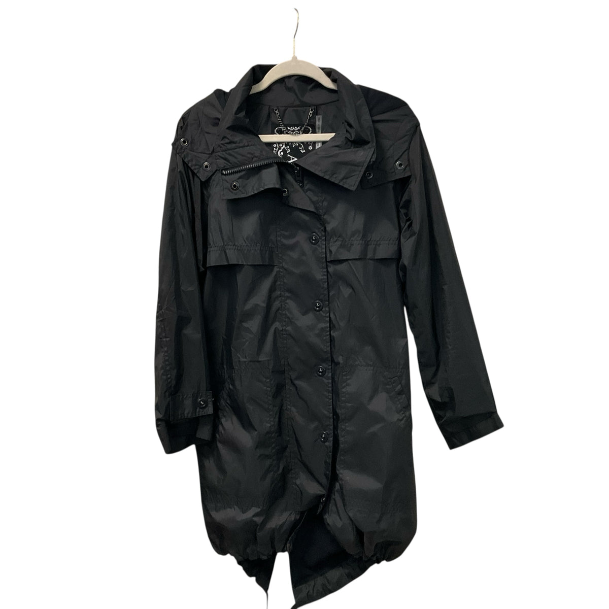 Anorak Black Coat/ Rain Jacket Size Small