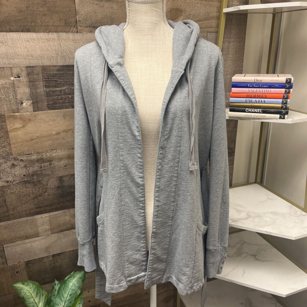 Gray Sweatshirt Hoodie Cardigan Size S