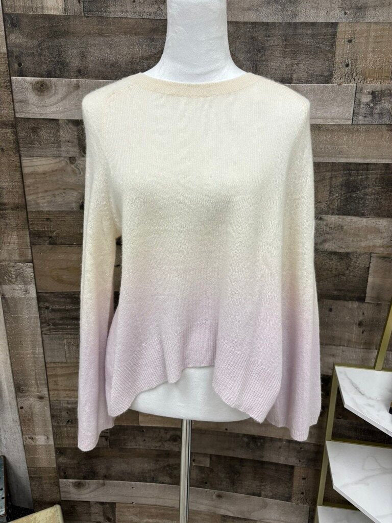 Ivory & Lilac Ombre Cashmere Cropped Sweater Size XS