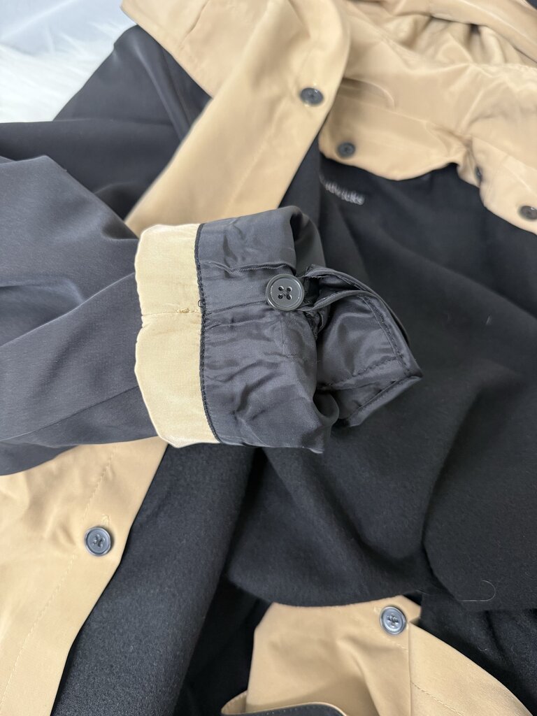 Chadwicks Black & Tan Trench Hooded Rain Coat Size L