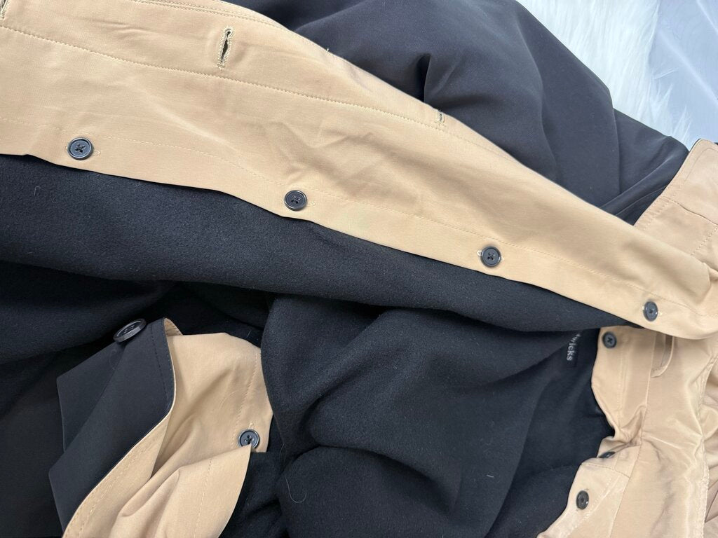 Chadwicks Black & Tan Trench Hooded Rain Coat Size L