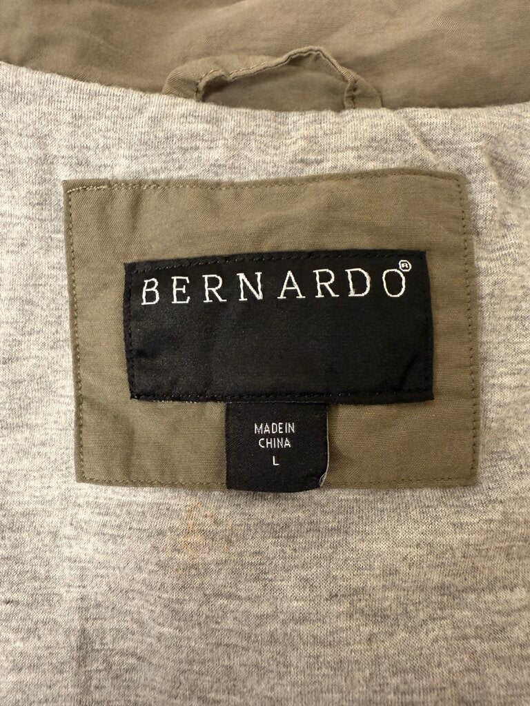 Bernardo Army Green Gray Hooded Mid Length Jacket Size L