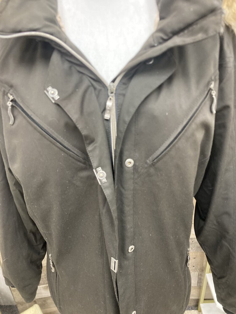 Fera Thermolite Black Faux Fur Hood Winter Coat Size 12