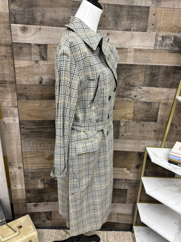 ba&sh Manteau Green & Yellow Trench Coat Size S