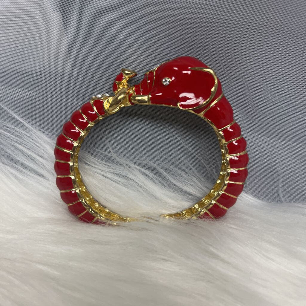 Amirta Singh Red Enamel Elephant Bracelet