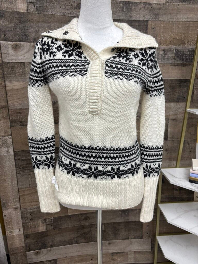 J Crew Black & Ivory Ski Sweater