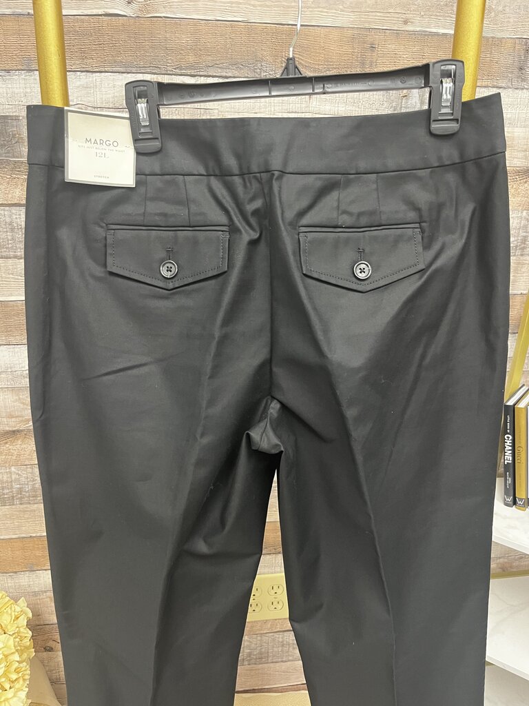 NWT Ann Taylor Margo Stretch Black Dress Pants Size 12 Long