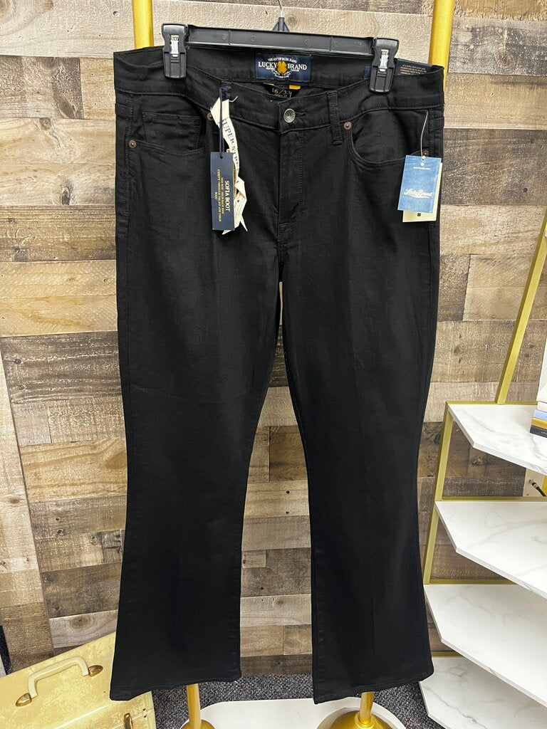NWT Lucky Brand Jet Black Sofia Boot Jeans Size 16/33