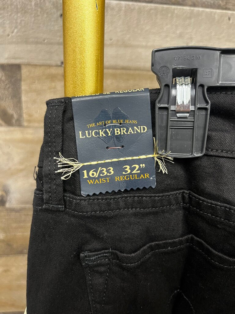 NWT Lucky Brand Jet Black Sofia Boot Jeans Size 16/33