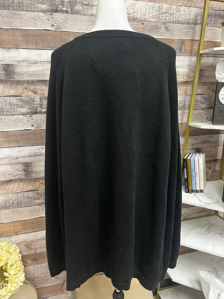 NWT IMAN Black Poncho Style Sweater Size XL