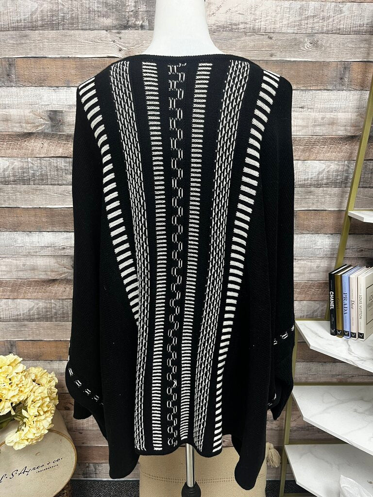 NWT Marla Lynne Black & White Dolman Sleeve Sweater Size XL