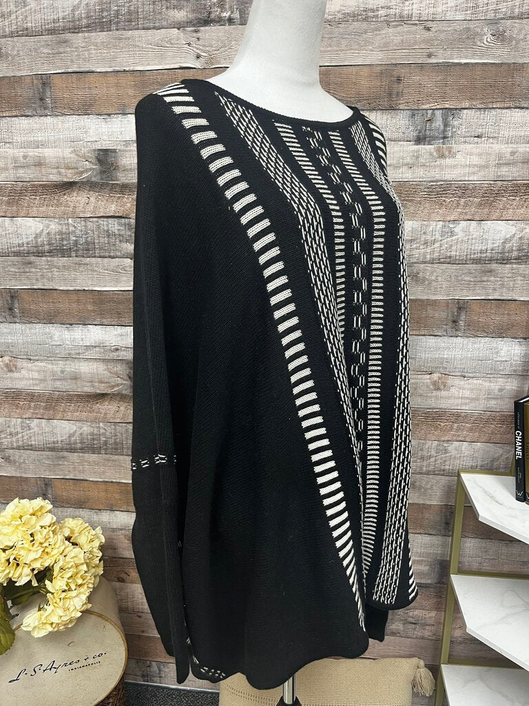 NWT Marla Lynne Black & White Dolman Sleeve Sweater Size XL