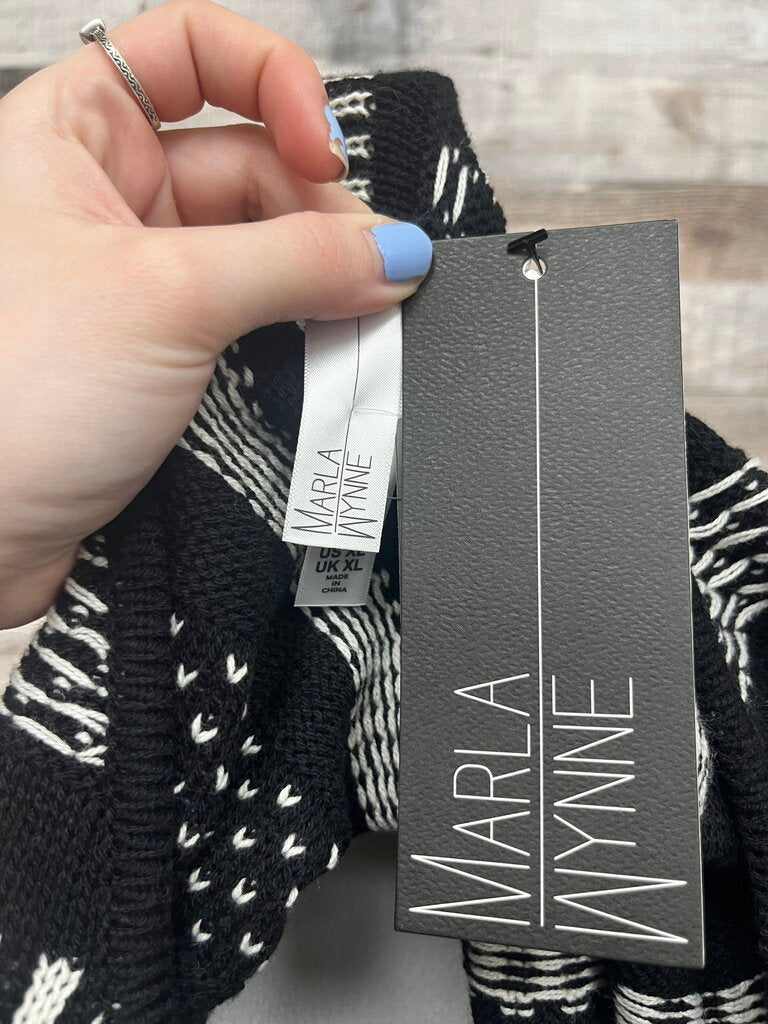 NWT Marla Lynne Black & White Dolman Sleeve Sweater Size XL