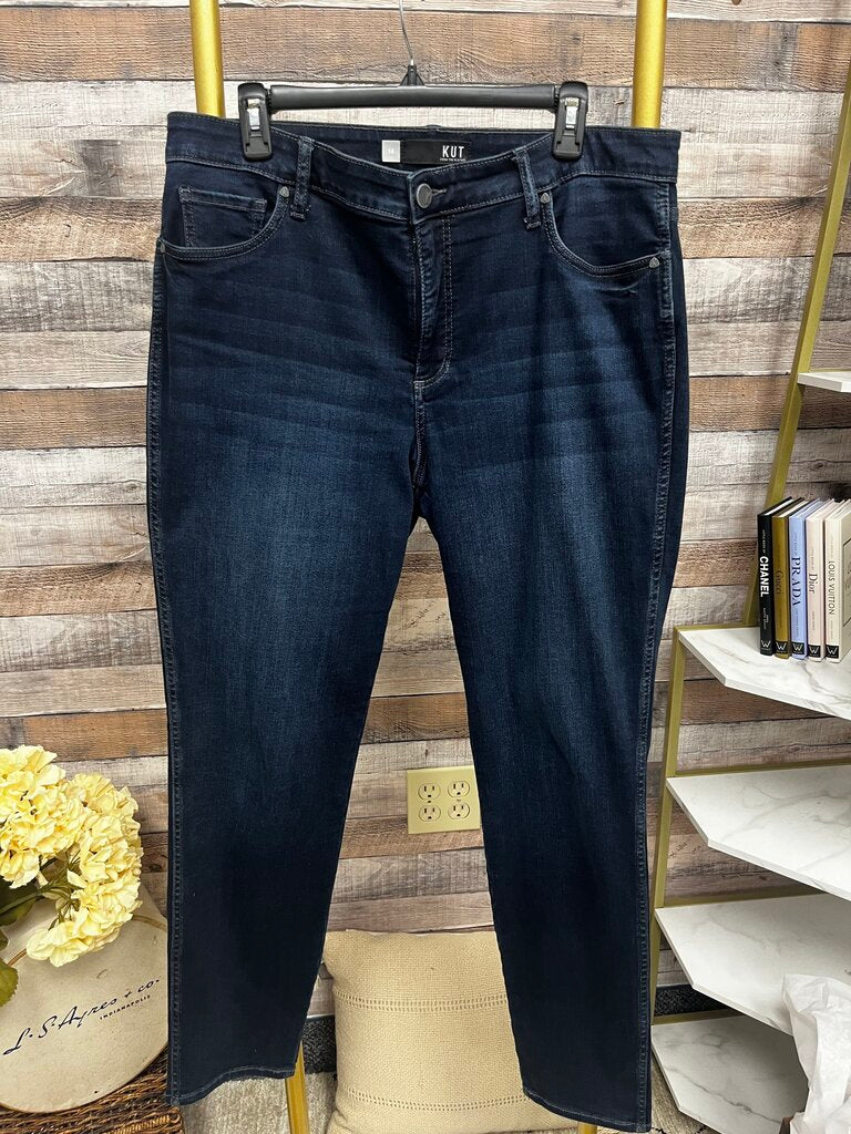 Kut Diana Fab Skinny High Rise Dark Blue Jeans Size 14