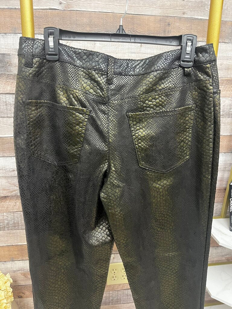 Eric Green Faux Snake Skin Leather Pants Size 10