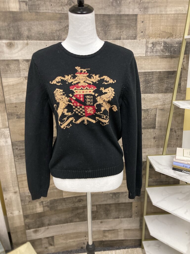 Chaps Black Crested Sweater