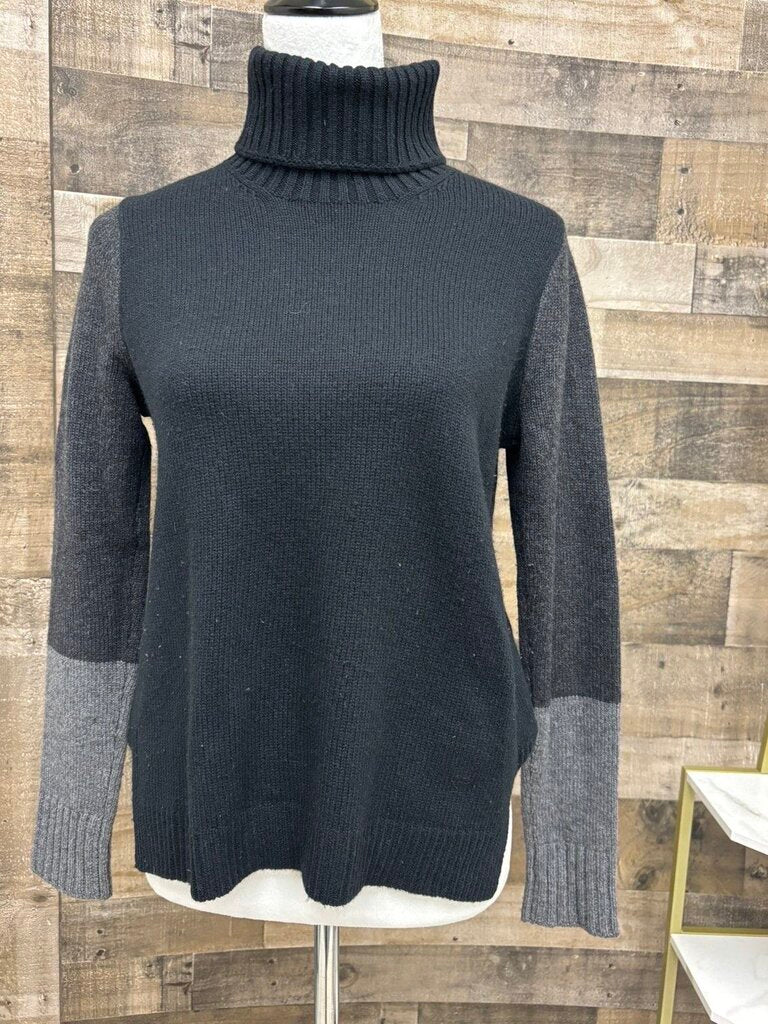 Vince Black Turtleneck w/Gray Sleeves Size S