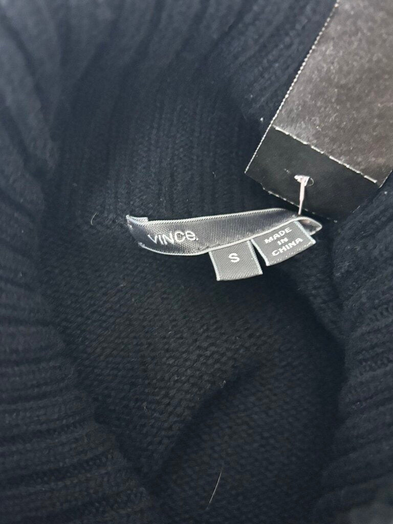 Vince Black Turtleneck w/Gray Sleeves Size S