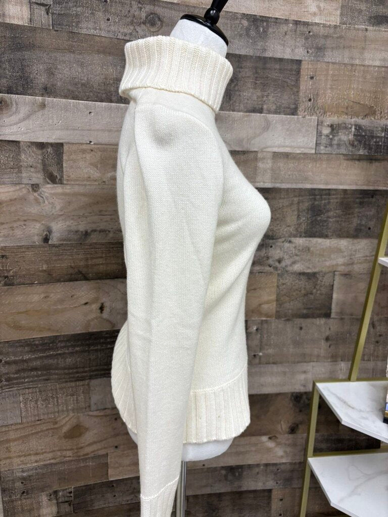 J Crew Italian Cashmere Cream Turtleneck Size S