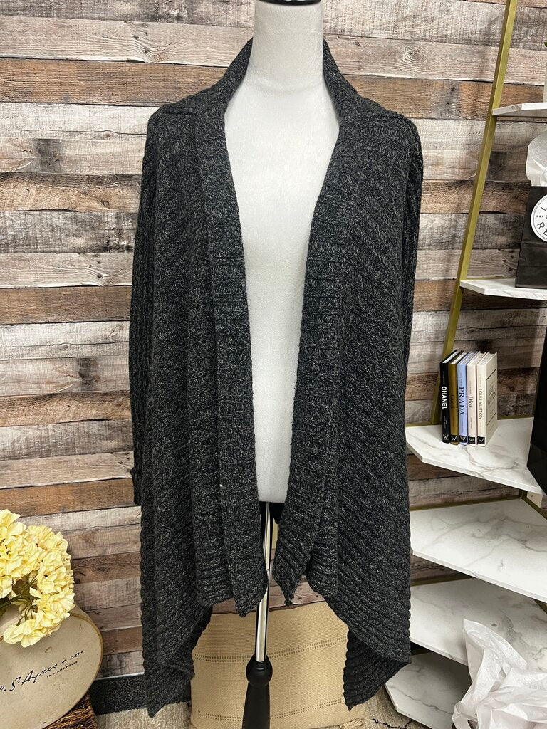 Laurie b. Charcoal Gray Mid Length Cardigan Size S