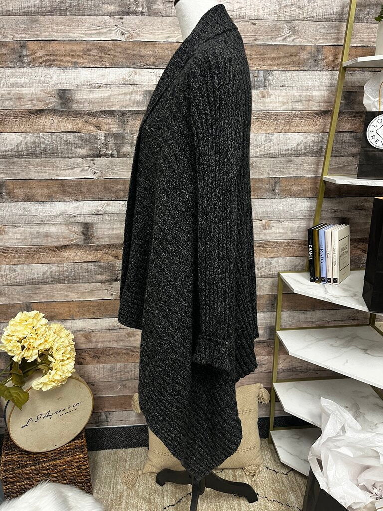 Laurie b. Charcoal Gray Mid Length Cardigan Size S