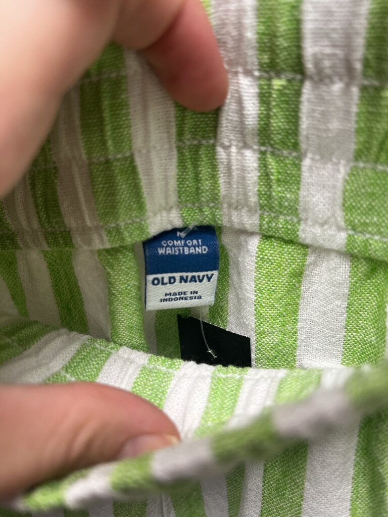 Old Navy Green & White Striped Comfort Waistband Size M