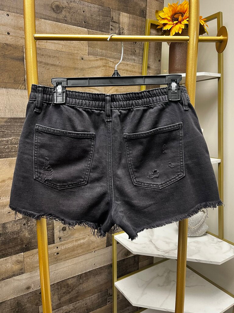 Aerie Black Distressed Jean Shorts Size S