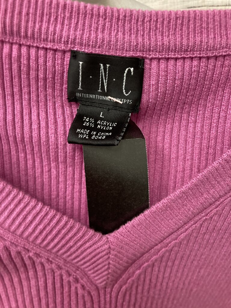 INC Internat'l Concepts 3/4 Length Sleeve Ribbed Pink Size L