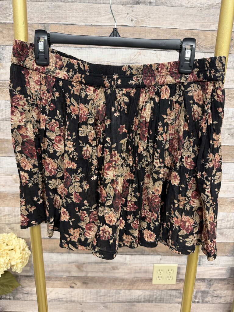 Denim & Supply Ralph Lauren Black Floral Skirt Size L
