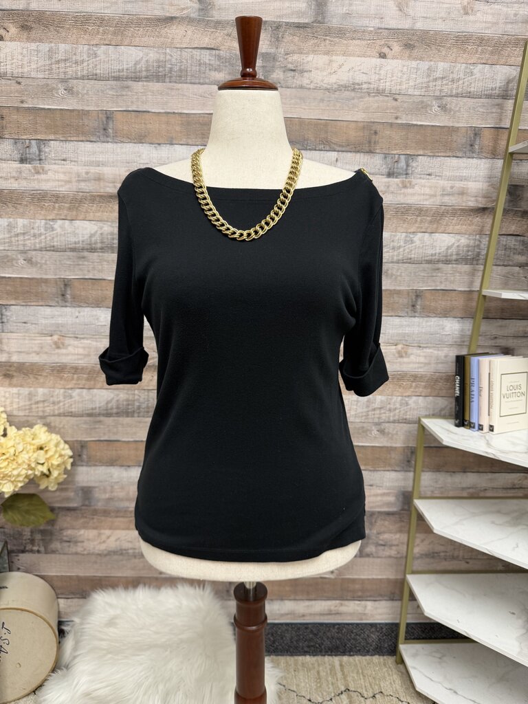Lauren Ralph Lauren 3/4 Length Cuff Sleeve Gold Zipper Size L