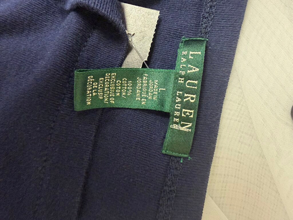 Lauren Ralph Lauren Navy 3/4 Length Sleeve Size L