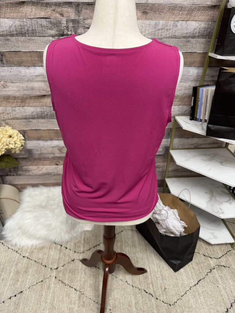 Anne Klein Pink Sleeveless Pleated Blouse Size L