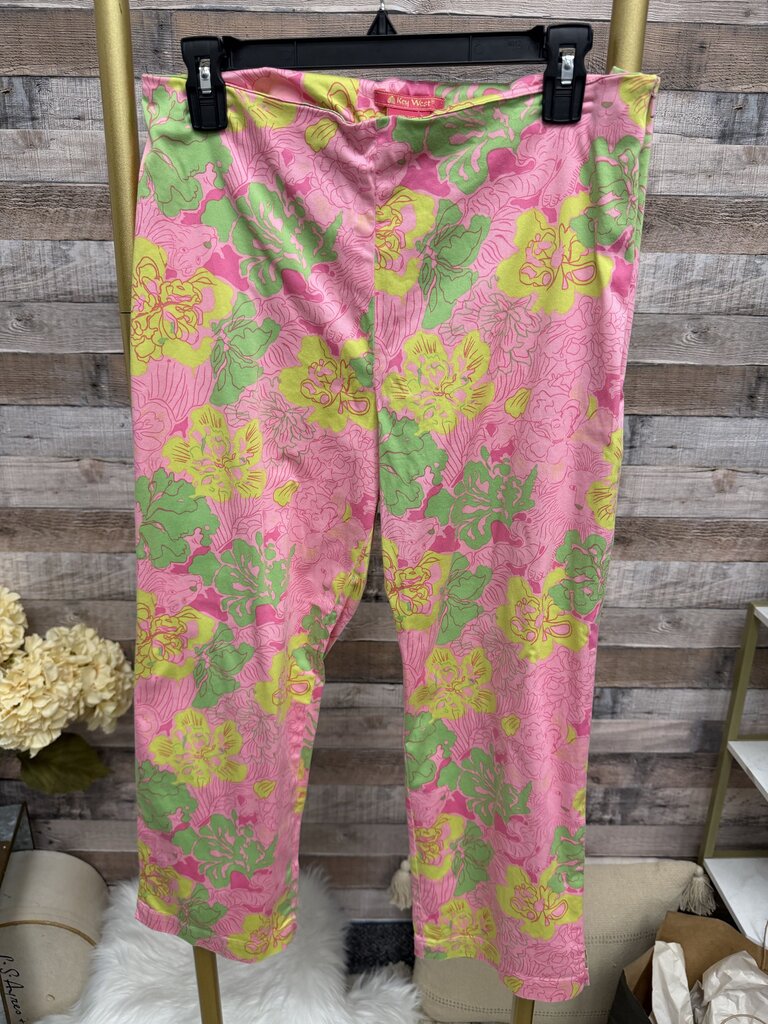 Key West Pink Floral Cotton Capri Size 8