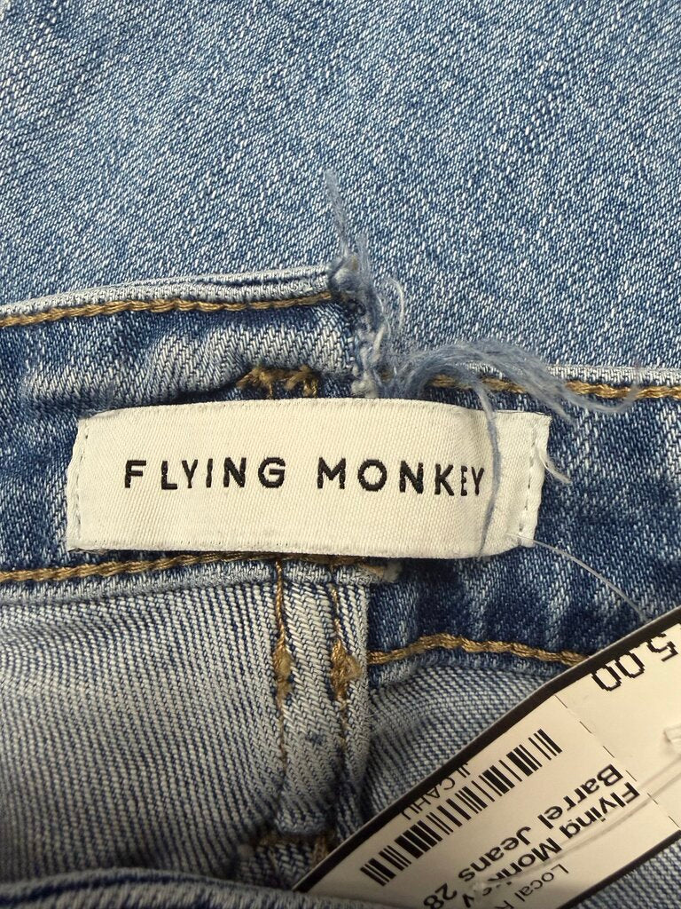 Flying Monkey Front Seam Barrel Jeans Size 28