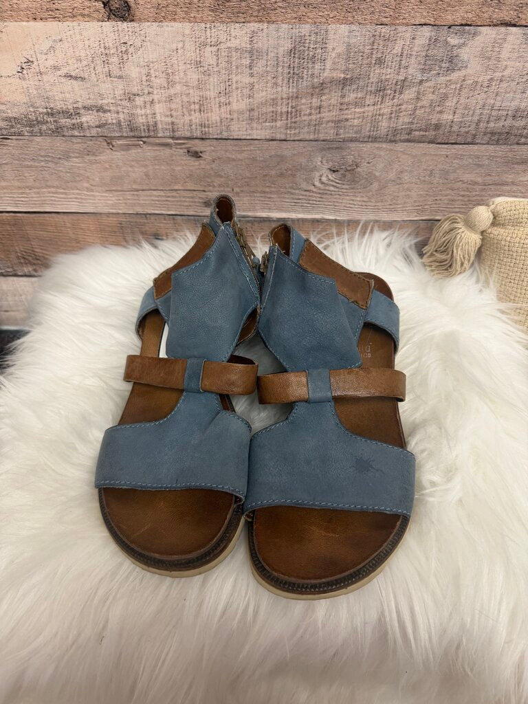 Miz Mooz Verona Collection Blue & Brown Sandals Size 8
