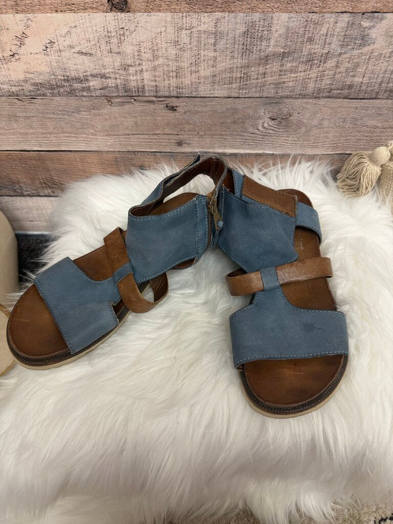 Miz Mooz Verona Collection Blue & Brown Sandals Size 8