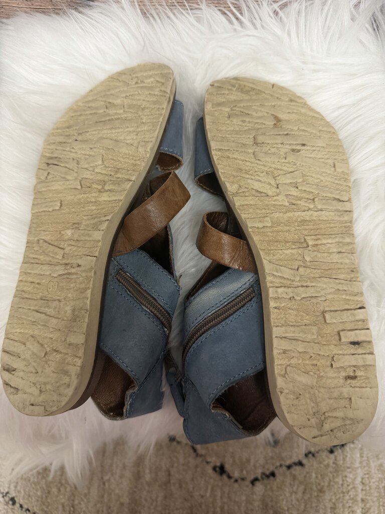 Miz Mooz Verona Collection Blue & Brown Sandals Size 8