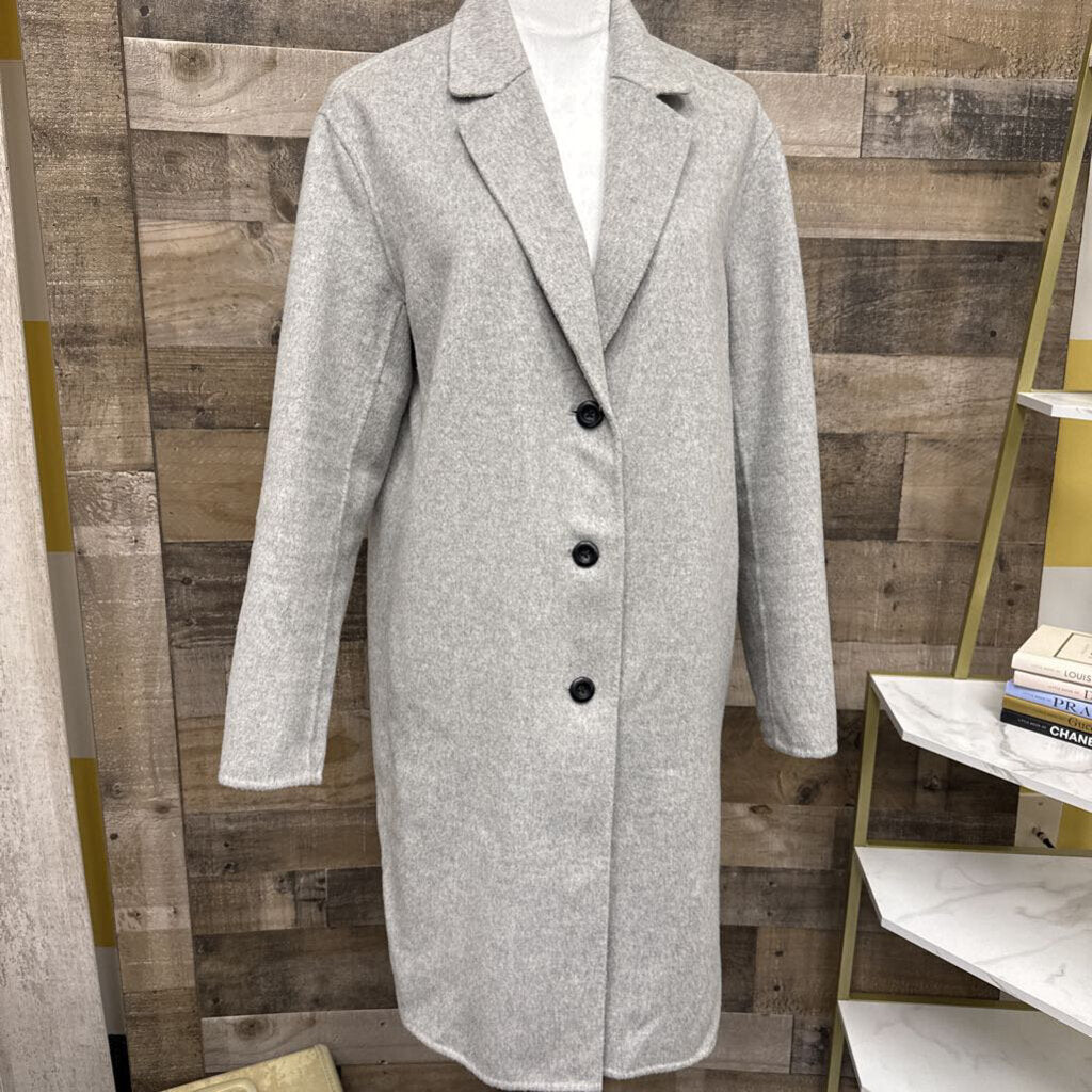 Gap Gray Wool Trench Coat Size S