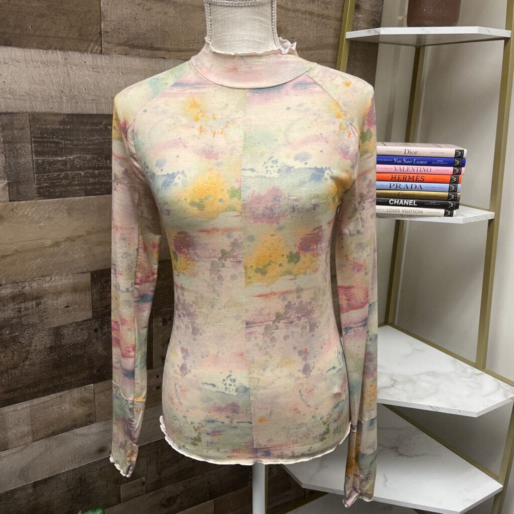 NWT FP Movement Sheer Long Sleeve Tie Dye Yellow Size M