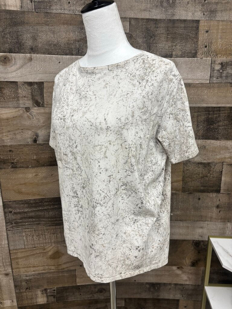 Lululemon White & Gray Tie Dye Short Sleeve Tee Size S