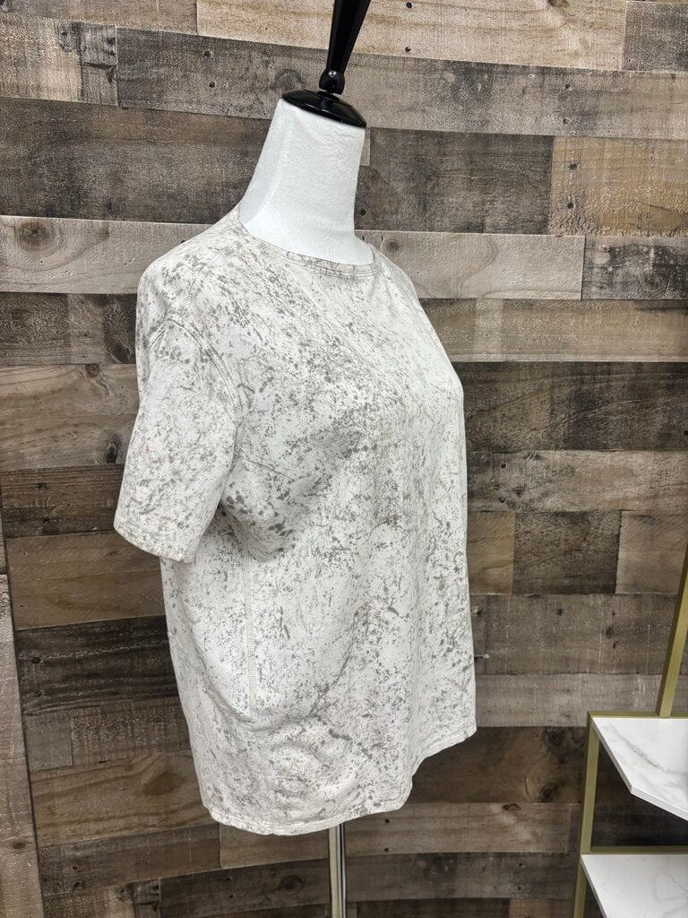 Lululemon White & Gray Tie Dye Short Sleeve Tee Size S