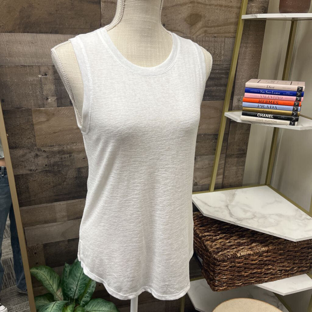 Athleta White Sleeveless Tee Size S