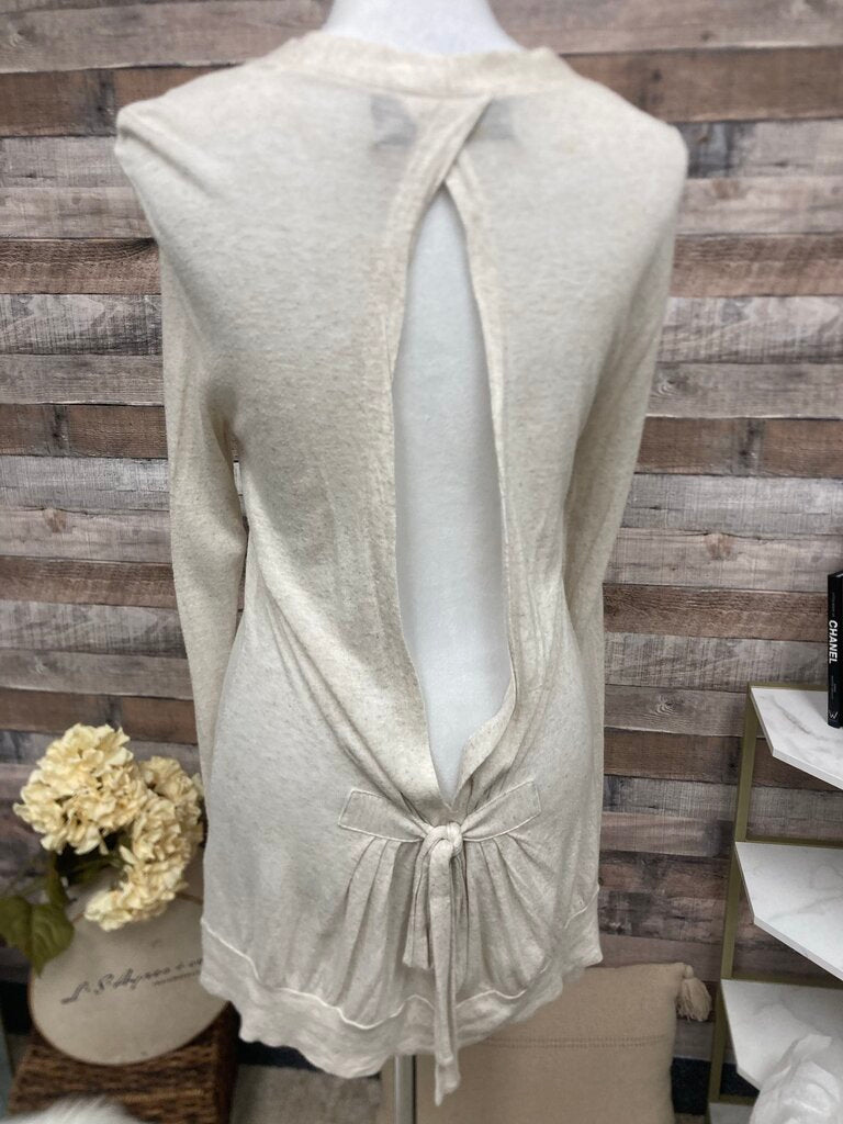 Pilcro Heathered Cream Long Sleeve Keyhole Cardigan Size S
