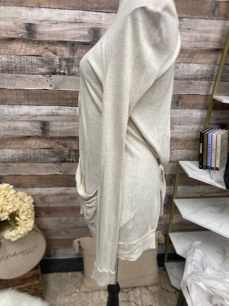Pilcro Heathered Cream Long Sleeve Keyhole Cardigan Size S