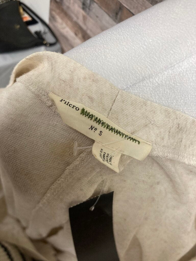Pilcro Heathered Cream Long Sleeve Keyhole Cardigan Size S