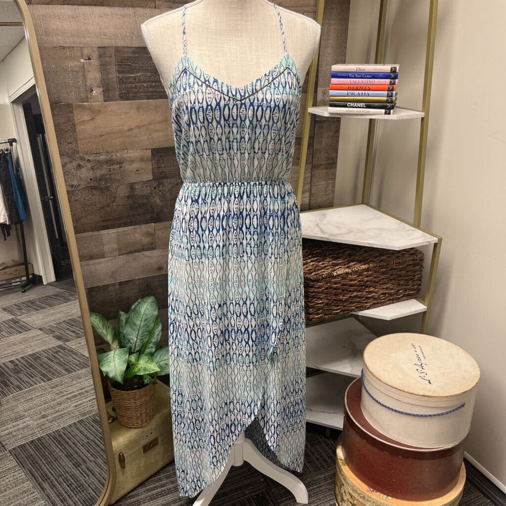 Sanctuary Blue/Geen Halter High/Low Maxi Size XS