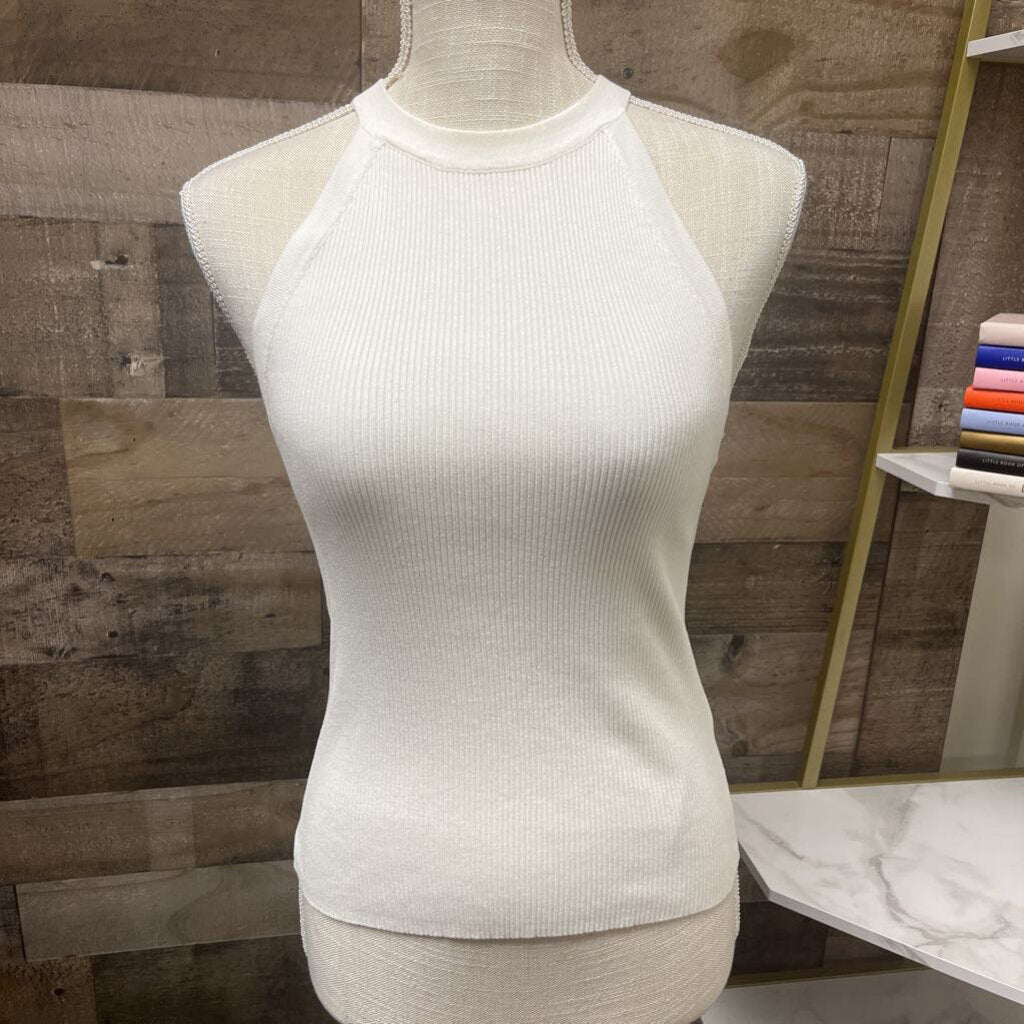 Zara Off White Halter Style Ribbed Sweater Size S