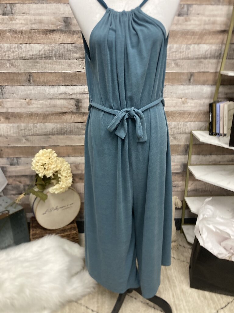 Anthro HD in Paris Aqua Ribbed Halter Romper Size XS