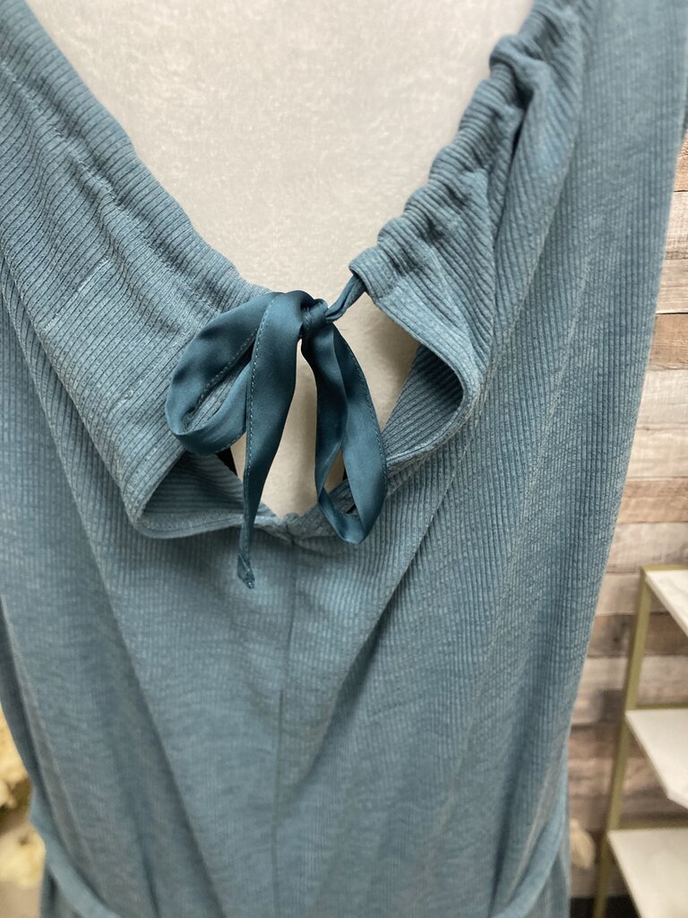 Anthro HD in Paris Aqua Ribbed Halter Romper Size XS